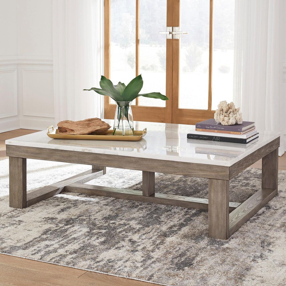 Ashley Loyaska Coffee Table in Grayish Brown and Ivory, , large