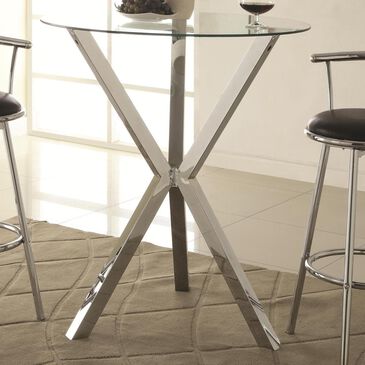 Pacific Landing Bar Table in Chrome, , large