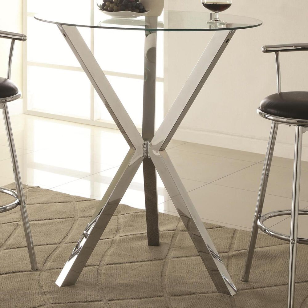Pacific Landing Bar Table in Chrome, , large