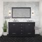 Lexora Home Dukes 60" Double Bathroom Vanity in Espresso with 2 cm White Carrara Marble Top and Rectangular Sinks, , large