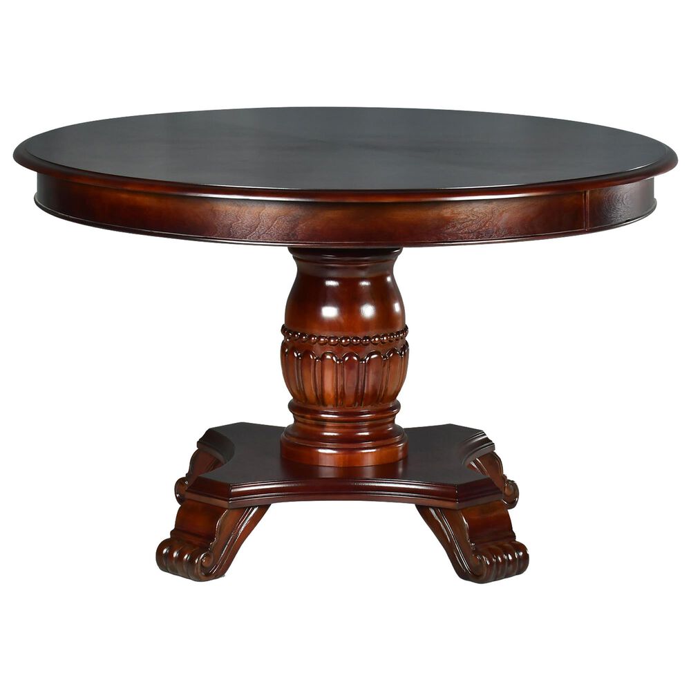 STEVE SILVER Tournament 6-Piece Round Game Table Set in Cherry, , large