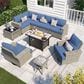 HOMLUX 10-Piece Modular Patio Conversation Set in Denim Blue, , large