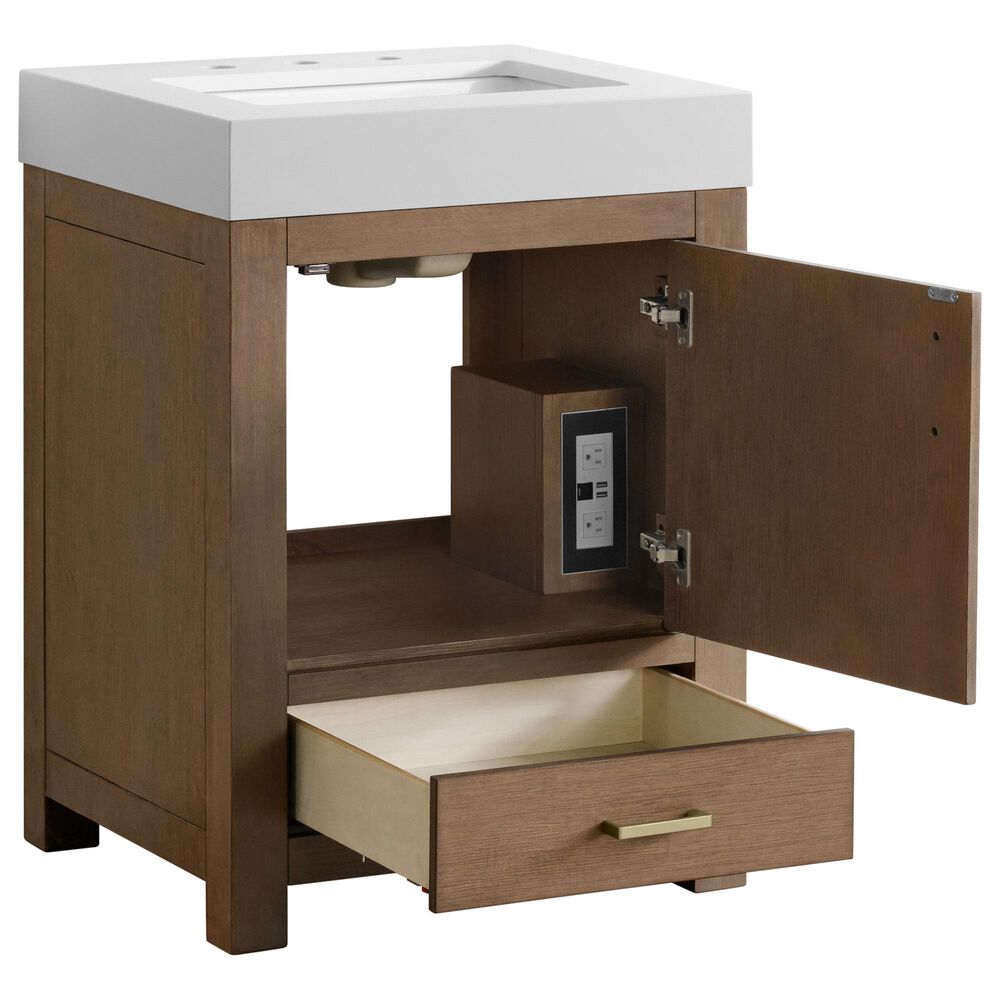 37B Alanya 24" Single Bathroom Vanity in Walnut Drift with White Composite Stone Top, , large