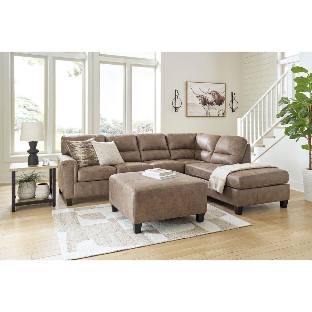 Ashley Navi 2-Piece Stationary Sectional in Fossil, , large