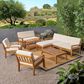 Noble House Grenada 9-Piece Patio Sectional Sofa Set in Beige, , large