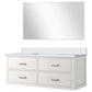 Lexora Home Castor 48" Single Bathroom Vanity in Black with 2 cm White Quartz Top, Rectangular Sink and 43" Mirror, , large