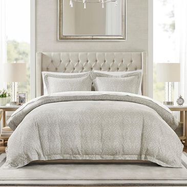 Hampton Park Bernini 3-Piece Full/Queen Duvet Set in Grey, , large