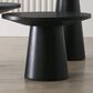HOMLUX 22"W Round End Table with Natural Wood Grain in Ebony Black, , large