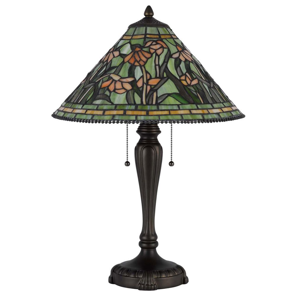 Cal Lighting Milwood Tiffany Table Lamp in Bronze, , large