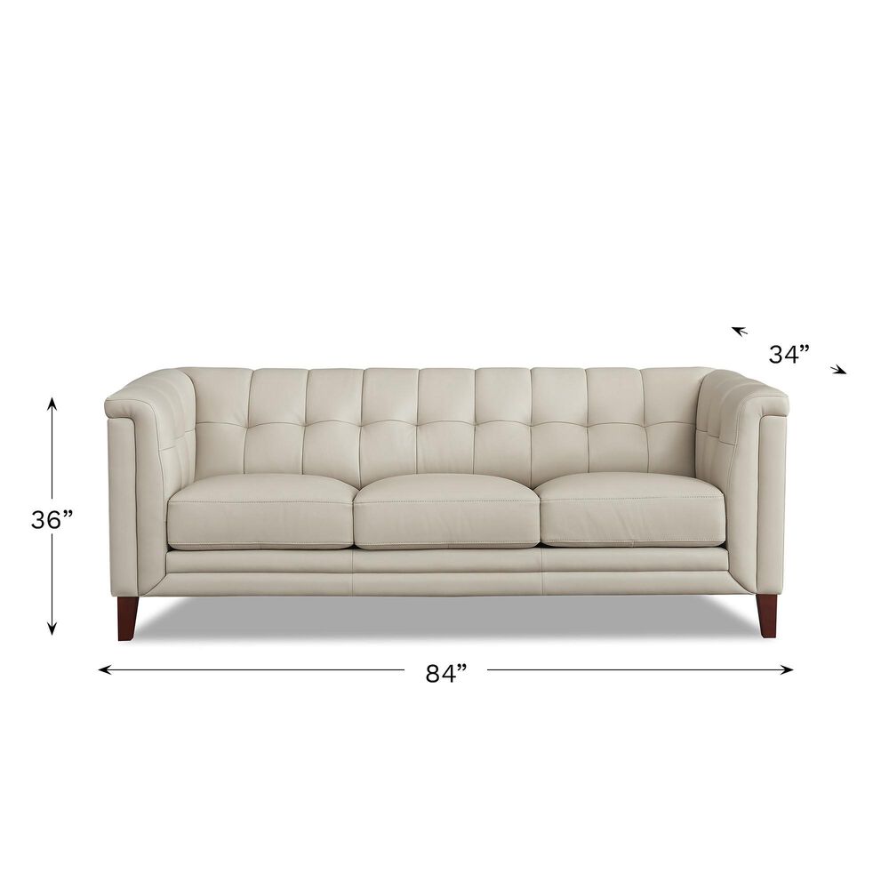 Hydeline Arvo Stationary Leather Sofa in Vanilla, , large