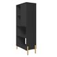 Dayton Bowery 5-Shelf Bookcase in Black/Oak, , large