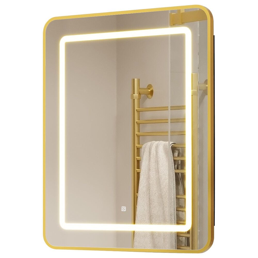 HOMLUX 24" x 30" Bathroom Medicine Cabinet with Mirror in Gold, , large
