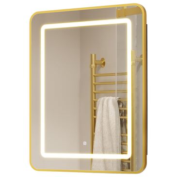 HOMLUX 24" x 30" Bathroom Medicine Cabinet with Mirror in Gold, , large