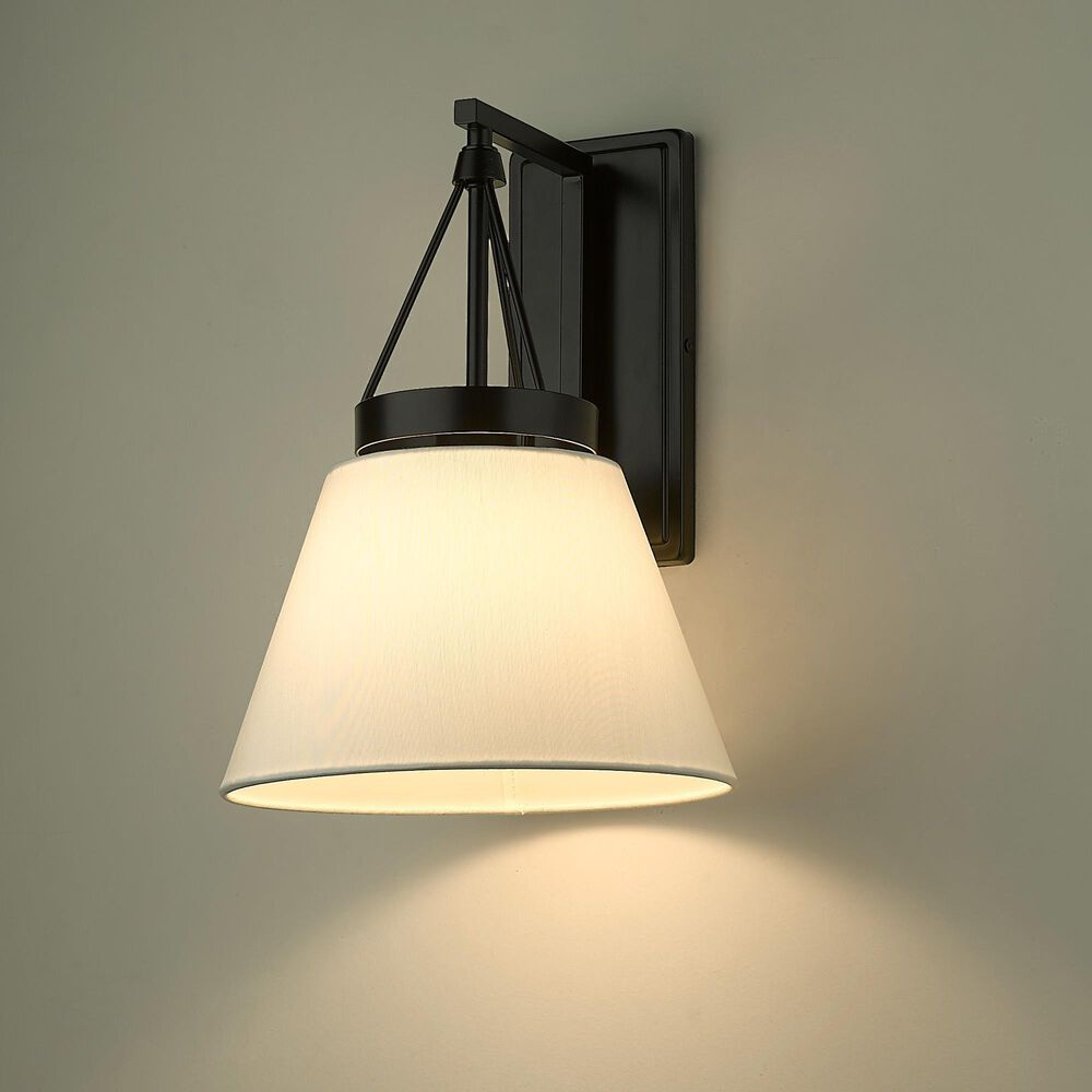 Golden Lighting Penn 1-Light Wall Sconce in Matte Black, , large