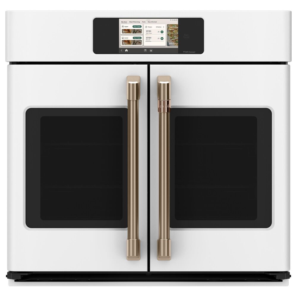 Cafe 30" Smart Built-in Convection Single Wall Oven with French Doors in Matte White, , large