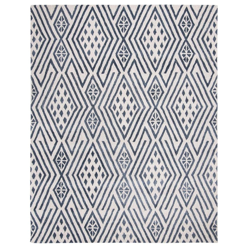 Safavieh Micro-Loop MLP611M 8" x 10" Blue and Ivory Area Rug, , large