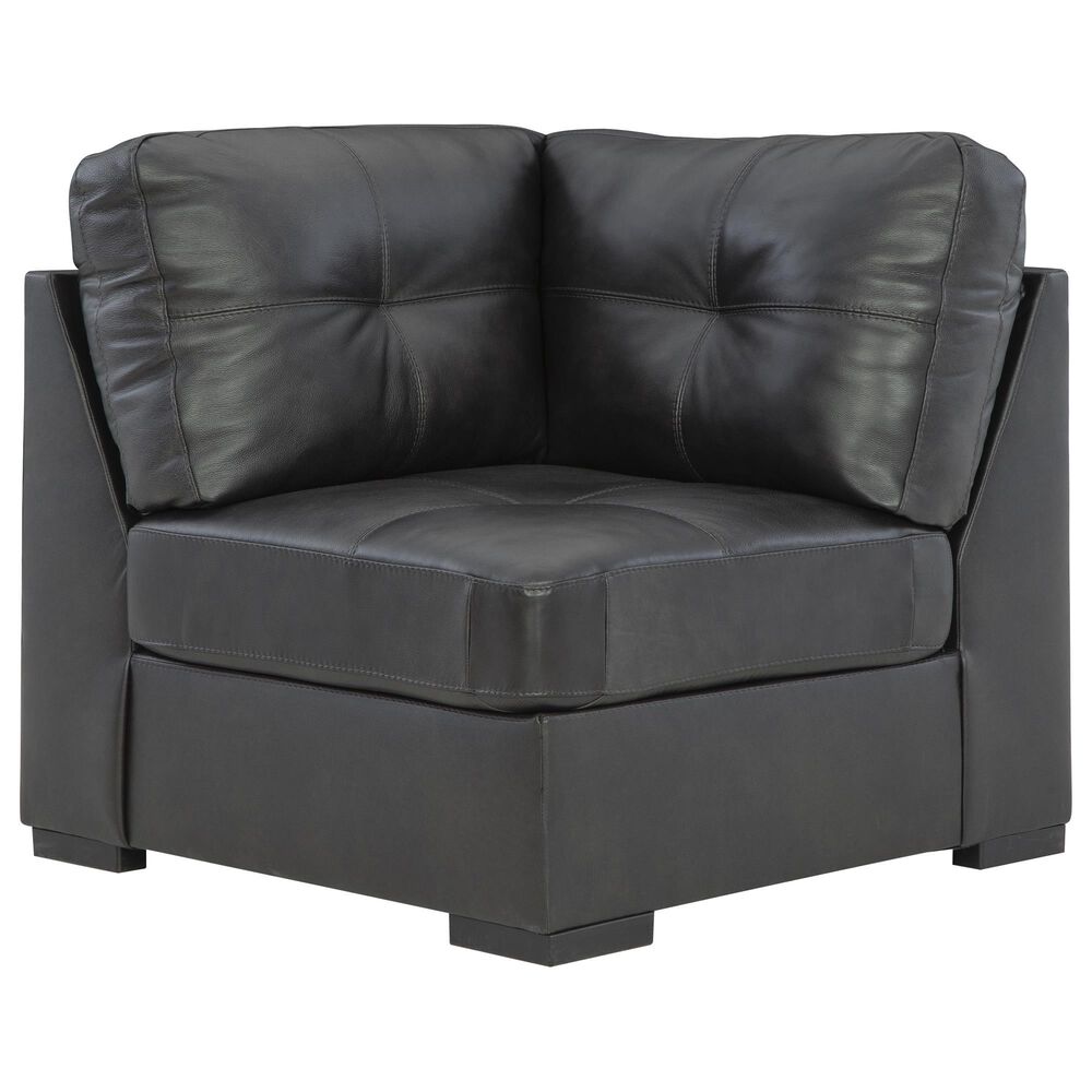 Ashley Brindley Pier 5-Piece Stationary Symmetrical Leather Sectional in Fog, , large