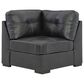 Ashley Brindley Pier 5-Piece Stationary Symmetrical Leather Sectional in Fog, , large
