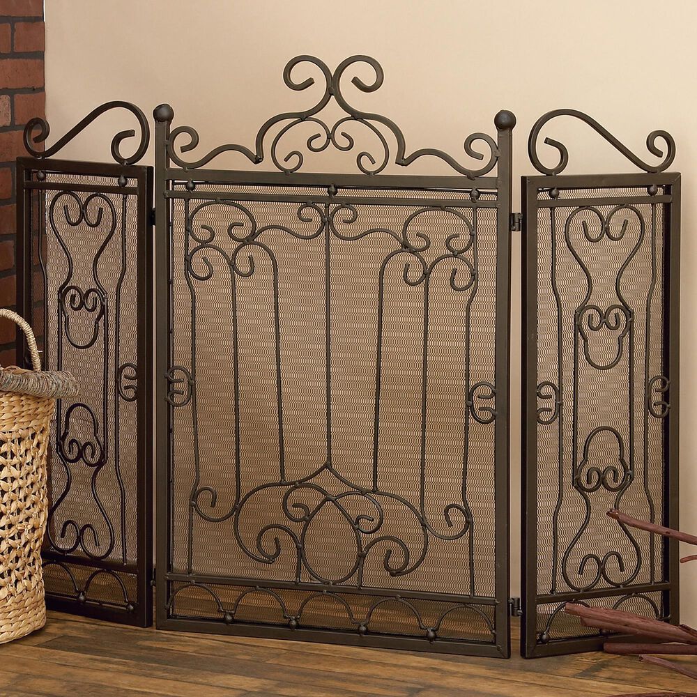 Maple and Jade 48&quot; x 38&quot; Fireplace Screen in Brown, , large