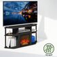 HOMLUX 47" Corner TV Stand with No Heat Electric Fireplace in Americano and Black, , large
