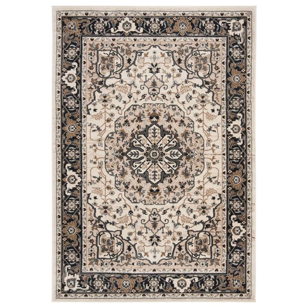 Safavieh Lyndhurst LNH334 5"3" x 7"6" Cream and Navy Area Rug, , large