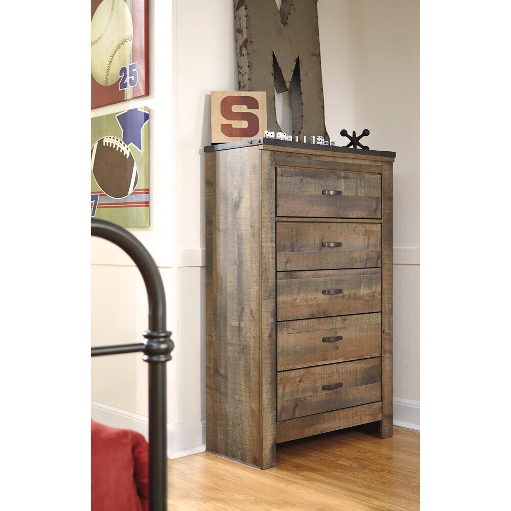 Ashley Trinell 5 Drawer Chest in Brown, , large