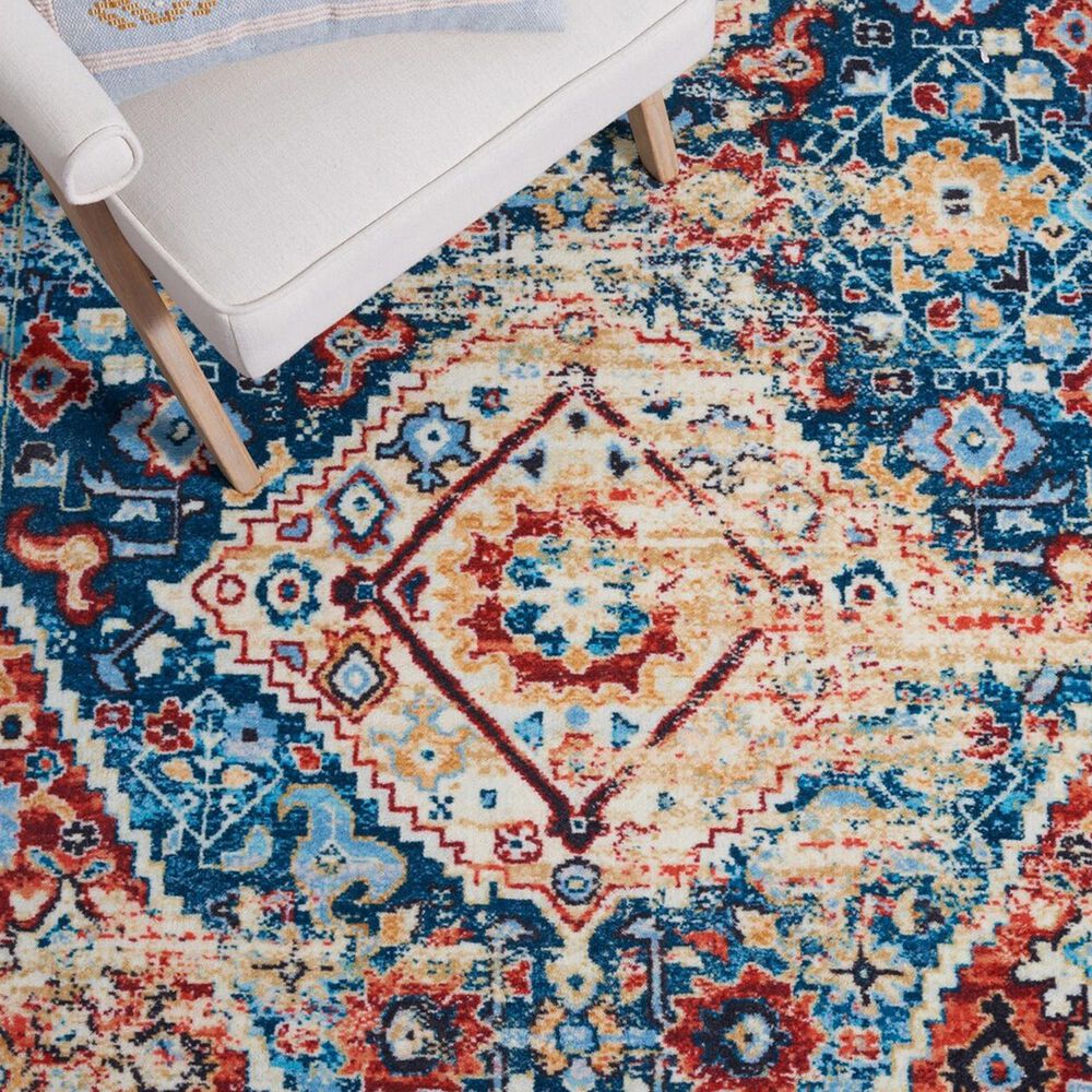 Safavieh Riviera 5&#39;5&quot; x 7&#39;7&quot; Blue and Gold Area Rug, , large