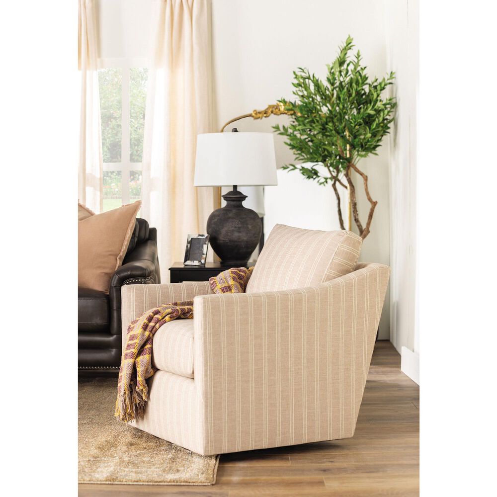 Huntington House Accent Chair in Gold, Brick, and Cream Stripe, , large