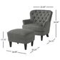 Noble House Tafton Club Chair with Ottoman in Gray, , large