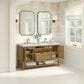 James Martin Vanities Breckenridge 60" Double Bathroom Vanity in Light Natural Oak with 3 cm Carrara White Marble Top and Rectangular Sinks, , large