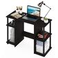 HOMLUX 38" Computer Desk with Dual Open Side Shelves in Espresso and Black, , large