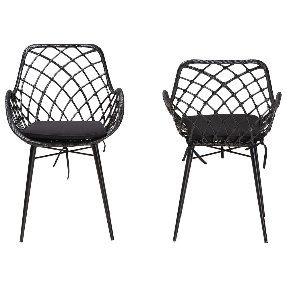 Baxton Studio Ballerina Arm Chair in Black (Set of 2), , large