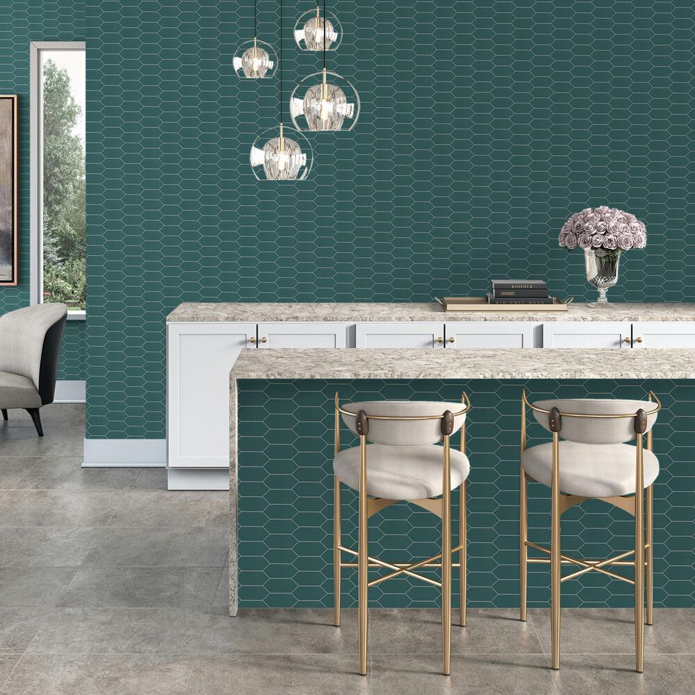 Dal-Tile Mythology Aura 2&quot; x 5&quot; Picket Undulated on 11.125&quot; x 12.25&quot; Ceramic Mosaic Sheet, , large