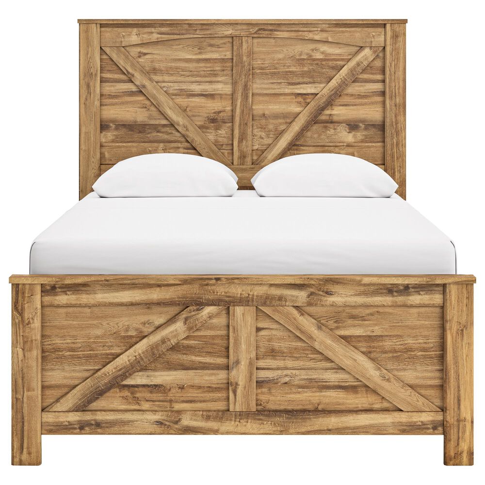 Ashley Maystonna Queen Crossbuck Panel Bed in Brown, , large