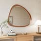 Hearth and Haven 45" Wall Mirror with Curvy Shape and Pine Wood Frame in Natural, , large
