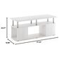 HOMLUX 47.2" Utility Design TV Stand with Open Storage Bookshelf in White Oak and Stainless Steel, , large
