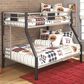 Ashley Twin over Full Bunk Bed in Black and Silver, , large