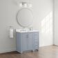 37B Lucerne 36" Single Bathroom Vanity Cabinet in Soft Blue with Marble Top and Backsplash, , large