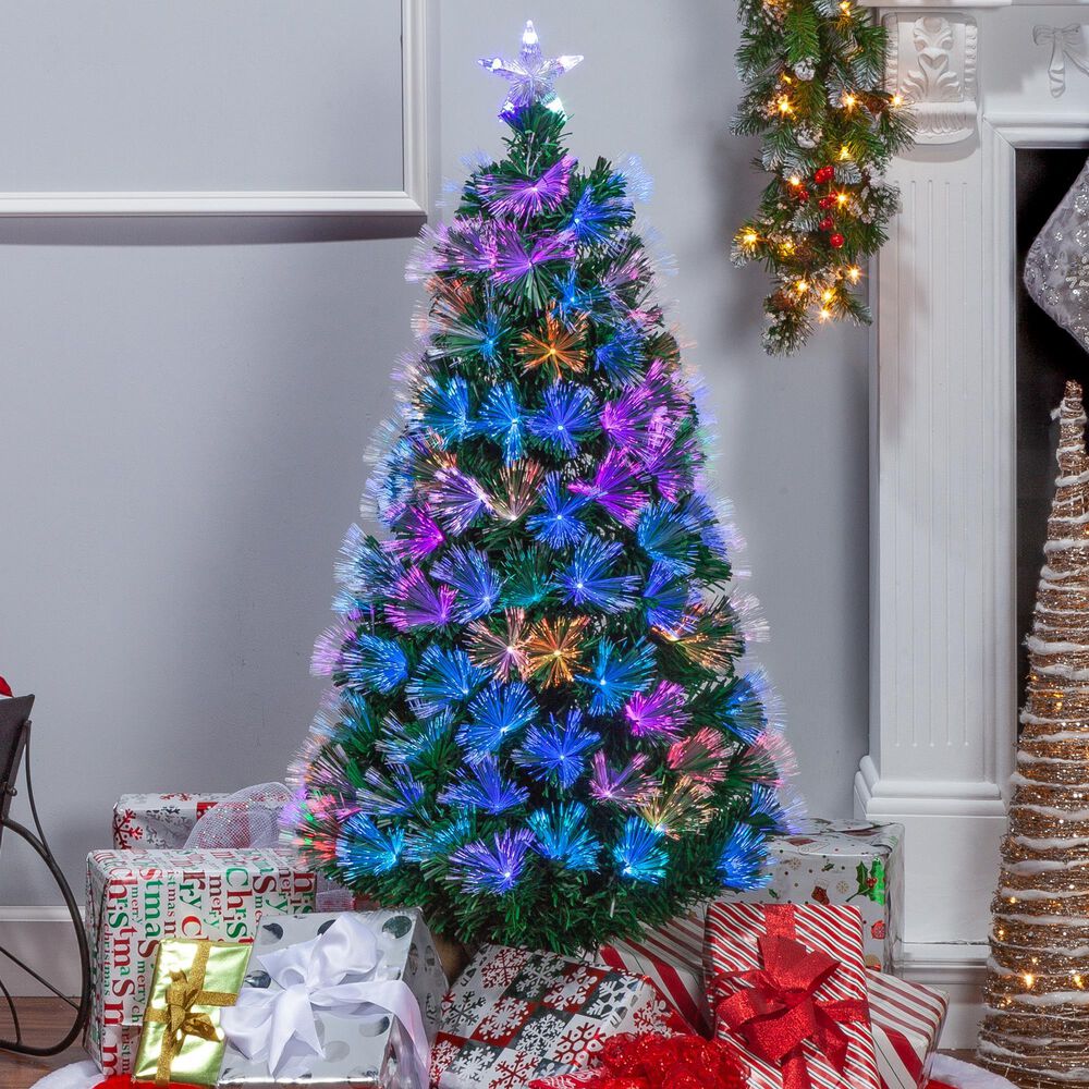 The Gerson Company 4&#39; High Color-Changing Christmas Tree in Multicolor, , large