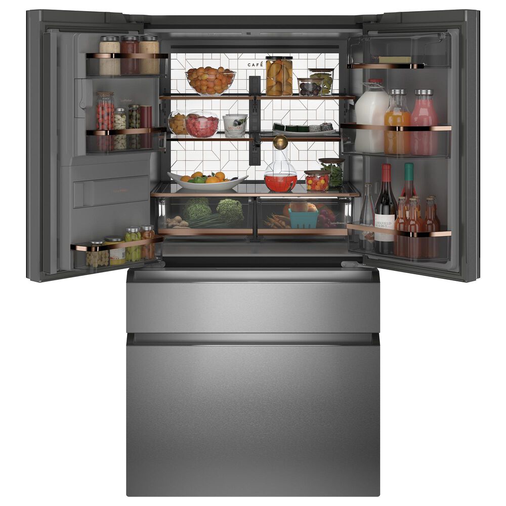 Cafe 27.8 Cu. Ft. Capacity 4-Door French Door Refrigerator in Platinum, , large