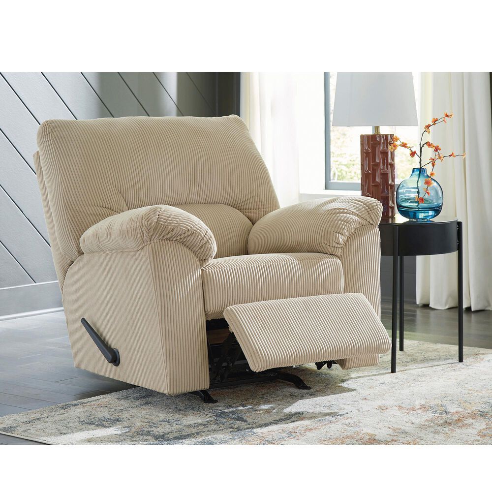 Ashley SimpleJoy Rocker Recliner in Sand, , large