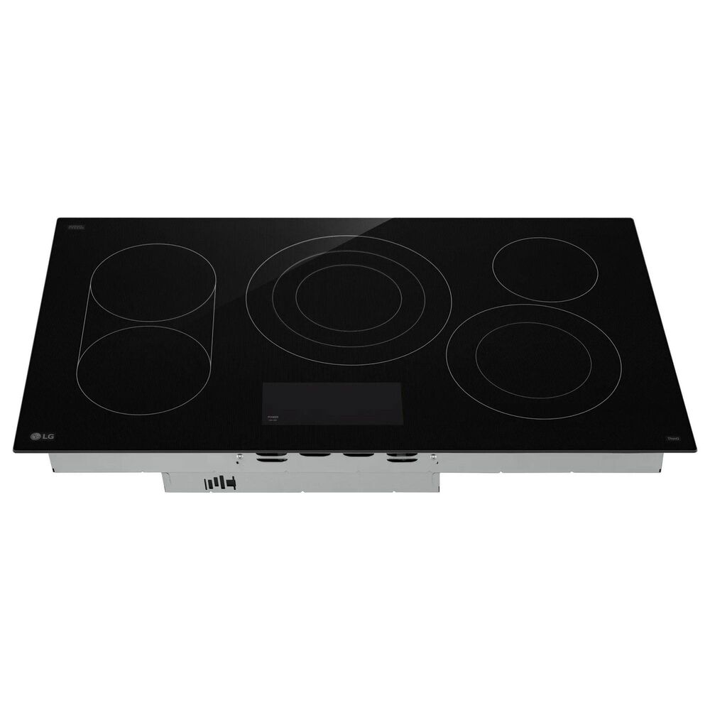 LG 2-Piece Kitchen Package with Print Proof Stainless Steel 4.7 Cu. Ft. Smart Single Wall Oven and Black 36" Electric Cooktop, , large