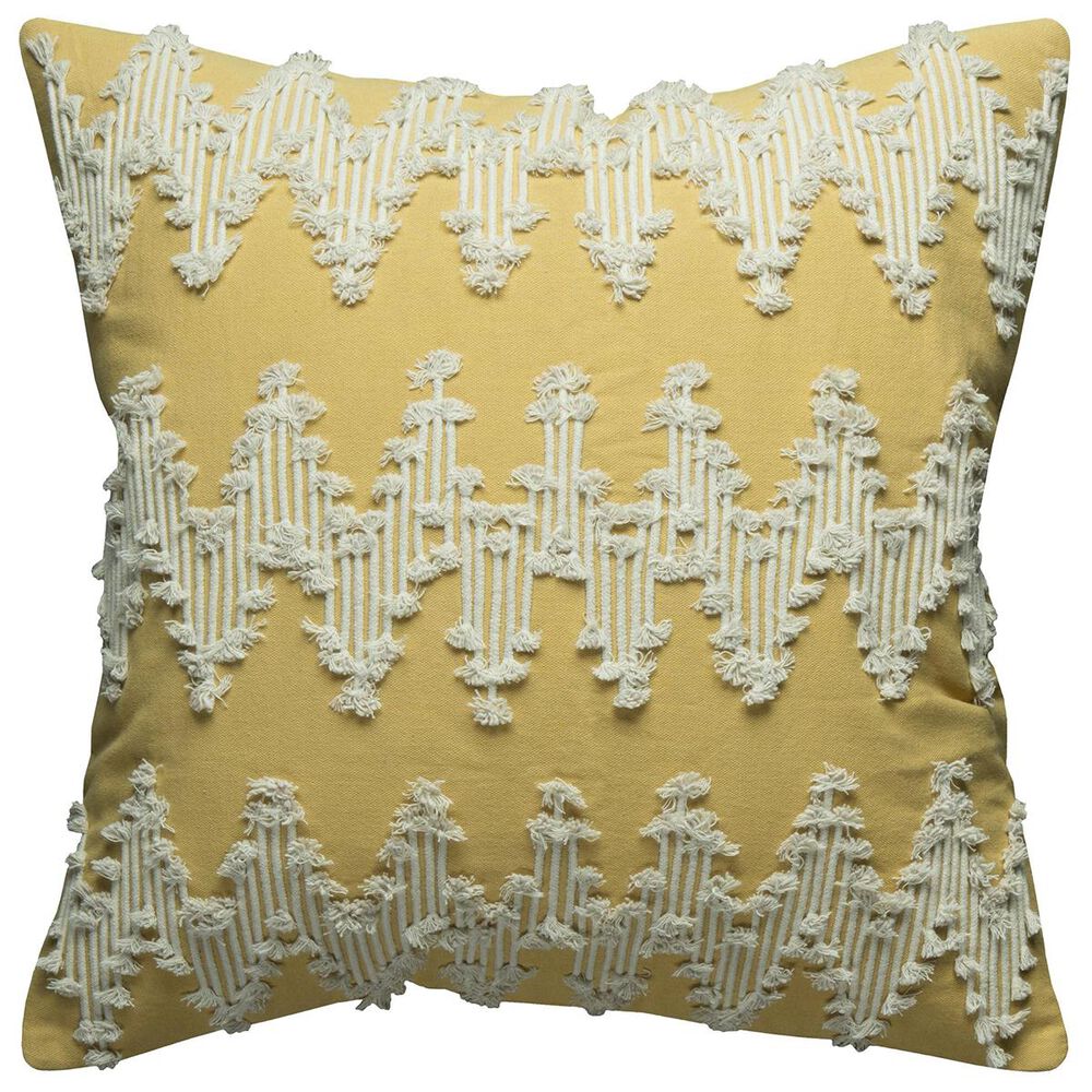 Rizzy Home 20" x 20" Pillow Cover in Yellow and White, , large