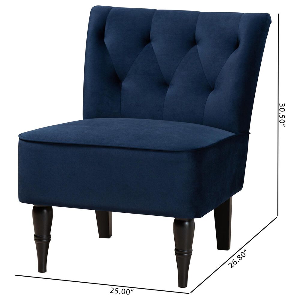 Baxton Studio Harmon Accent Chair in Navy Blue, , large