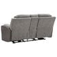 Ashley Mixed Motion Power Reclining Loveseat with Console in Shadow, , large