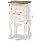 Baxton Studio Levron 2-Drawer End Table in Walnut Brown and Antique White, , large