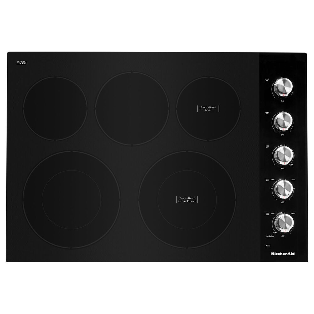 KitchenAid 2pc Kitchen Package 30&quot; Electric Cooktop with 5 Elements and Knob Controls and 30&quot; Single Wall Ovens with Air Fry Mode in Stainless Steel, , large