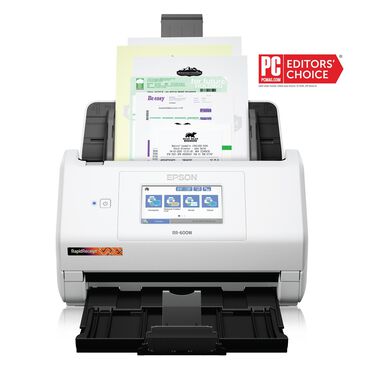 Epson RapidReceipt RR-600W Wireless Duplex Touchscreen Desktop Receipt and Color Document Scanner in White, , large