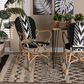 Baxton Studio Wallis Arm Chair in Black, White and Natural, , large