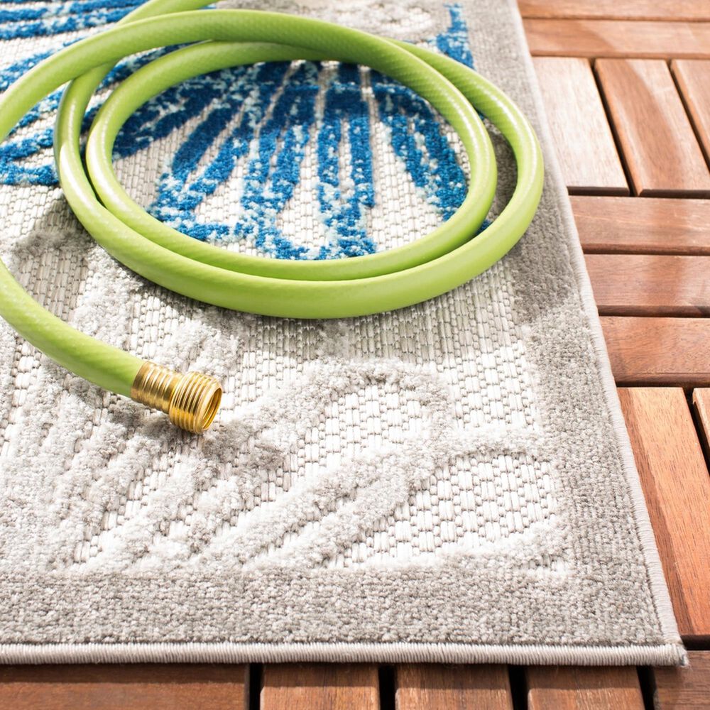 Safavieh Cabana CBN801F 3&#39; Square Grey and Blue Indoor/Outdoor Area Performance Rug, , large